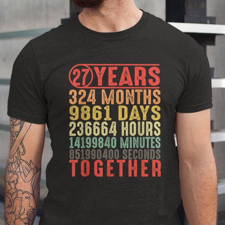 27 Year Wedding Anniversary Gifts For Her Him Couple Unisex Jersey Short Sleeve Crewneck Tshirt