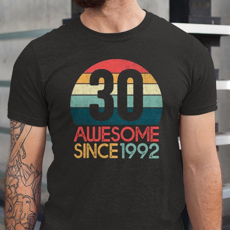 30Th Birthday Vintage Retro 30 Years Old Awesome Since 1992 Jersey T-Shirt