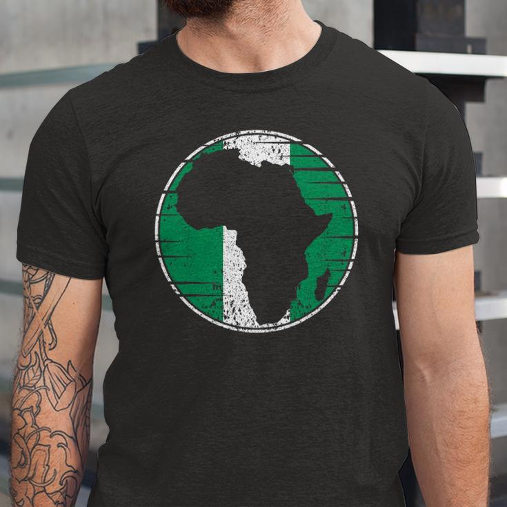 Africa Vintage Retro Map Nigeria Nigerian Flag Jersey T-Shirt