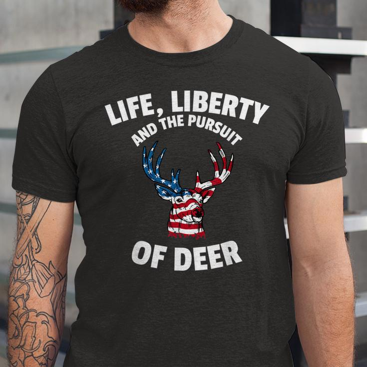 American Flag Deer 4Th Of July - The Pursuit Of Deer Unisex Jersey Short Sleeve Crewneck Tshirt