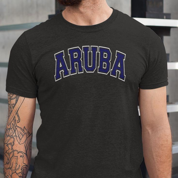 Aruba Varsity Style Navy Blue Text Jersey T-Shirt