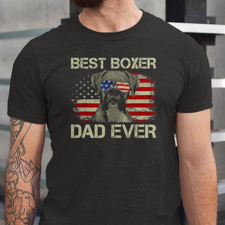 Best Boxer Dad Everdog Lover American Flag Jersey T-Shirt