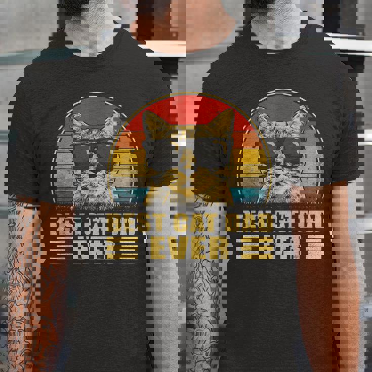 Best Cat Dad Ever Bump Fit Fathers Day Daddy For Jersey T-Shirt