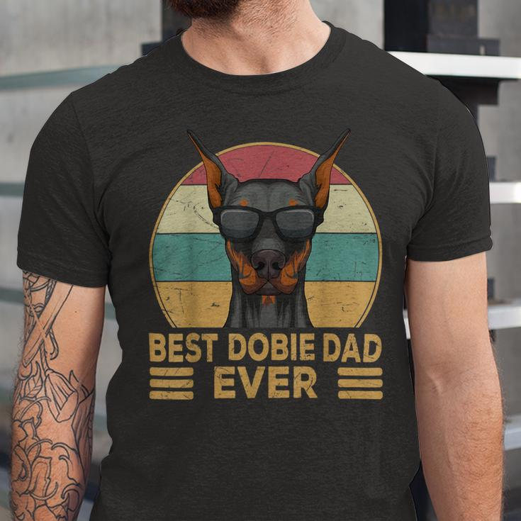 Best Dobie Dad Ever Doberman Dog Owner Unisex Jersey Short Sleeve Crewneck Tshirt