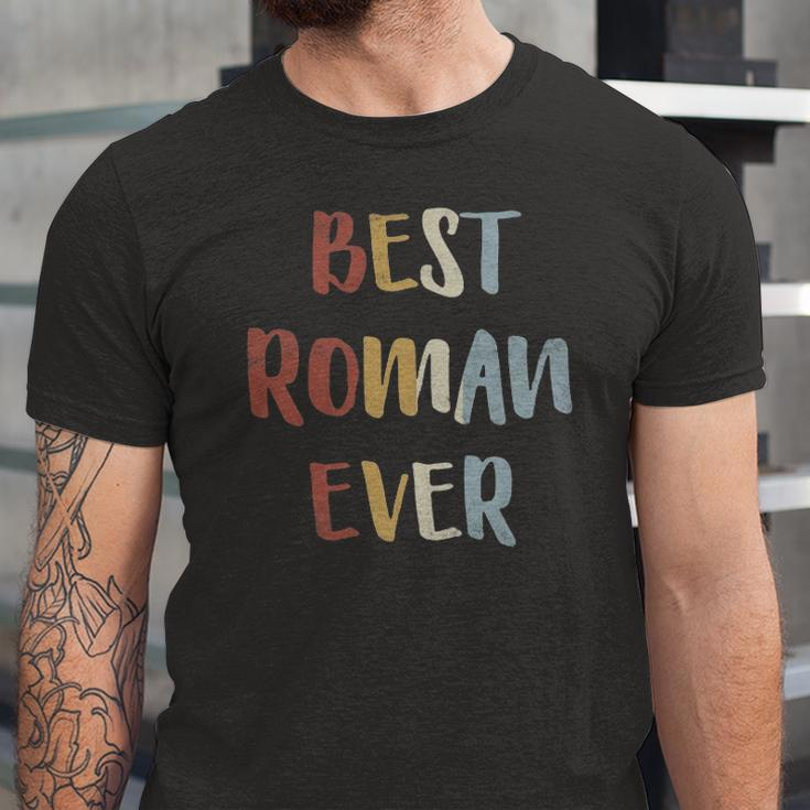 Best Roman Ever Retro Vintage First Name Jersey T-Shirt