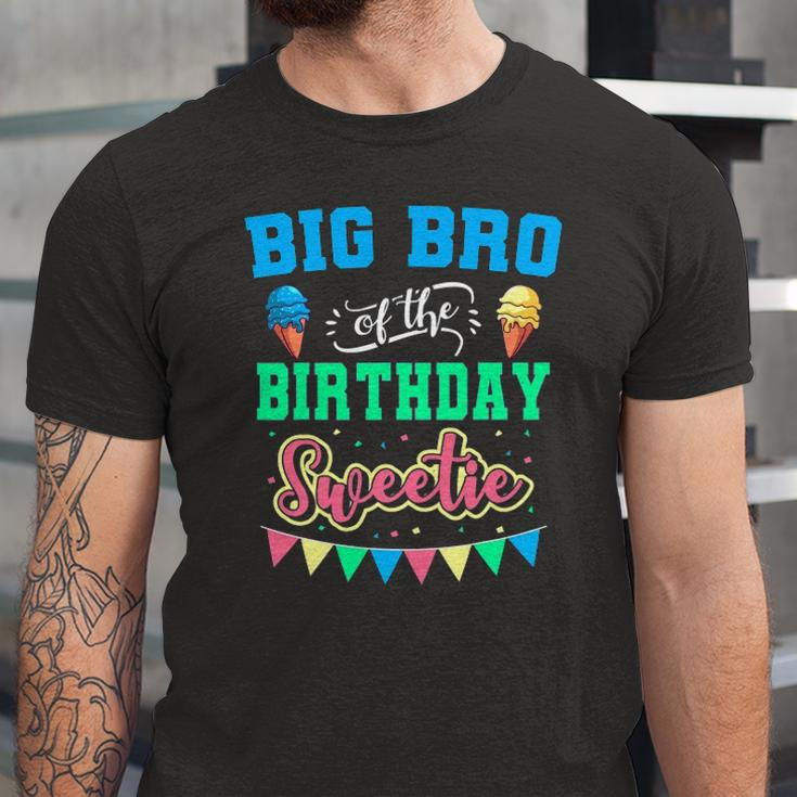Big Bro Of The Birthday Sweetie Ice Cream Bday Party Brother Jersey T-Shirt