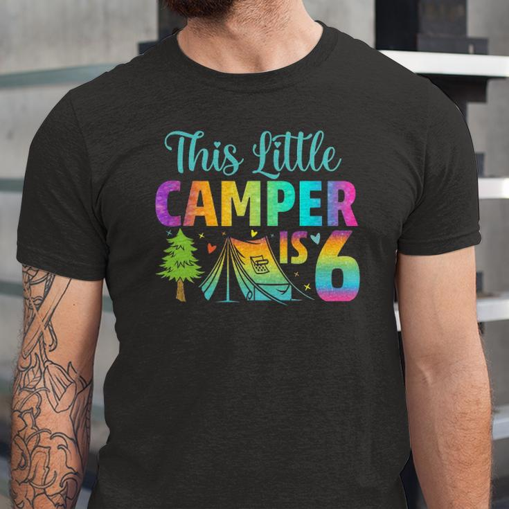 Camper Kids Birthday 6 Years Old Camping 6Th B-Day Jersey T-Shirt