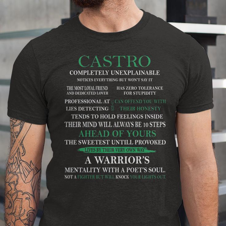 Castro Name Gift Castro Completely Unexplainable Unisex Jersey Short Sleeve Crewneck Tshirt
