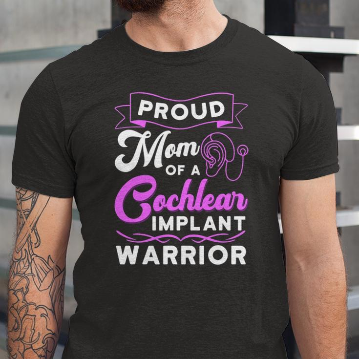 Cochlear Implant Support Proud Mom Hearing Loss Awareness Jersey T-Shirt