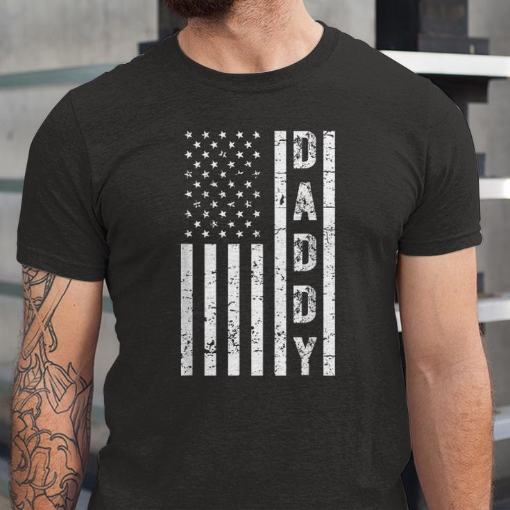 Daddy American Flag Fathers Day Patriotic Usa 4Th Of July Jersey T-Shirt