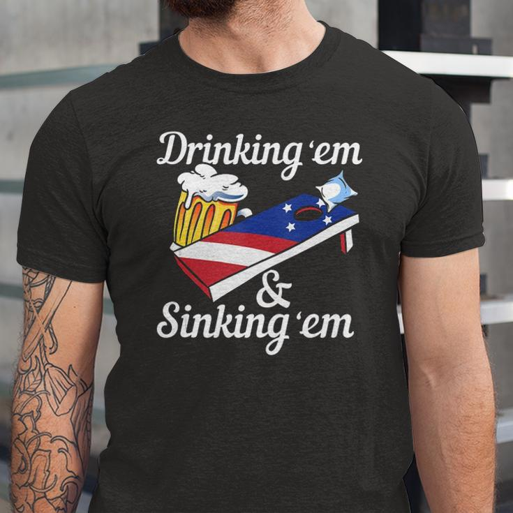 Or Drinking Yard Game Cornhole Jersey T-Shirt