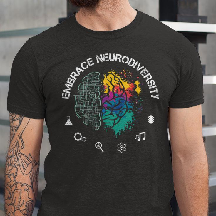 Embrace Neurodiversity Funny Unisex Jersey Short Sleeve Crewneck Tshirt