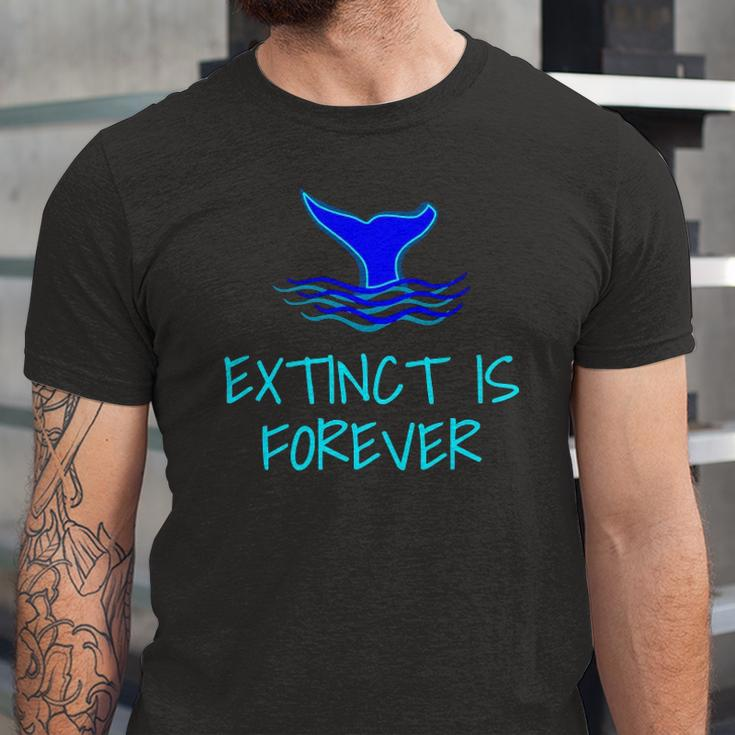 Extinct Is Forever Environmental Protection Whale Jersey T-Shirt
