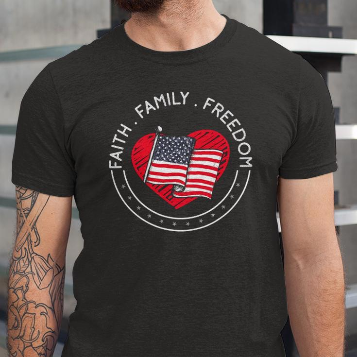 Faith Freedom American Patriotism Christian Faith Jersey T-Shirt