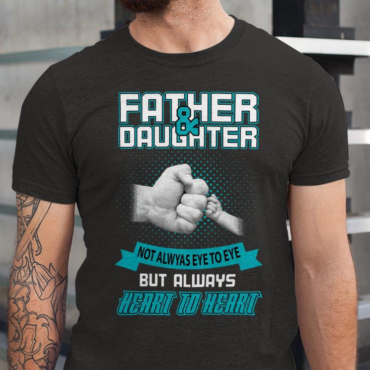 Father Grandpa Fatherdaughter Not Aways Eye To Eye 185 Family Dad Unisex Jersey Short Sleeve Crewneck Tshirt