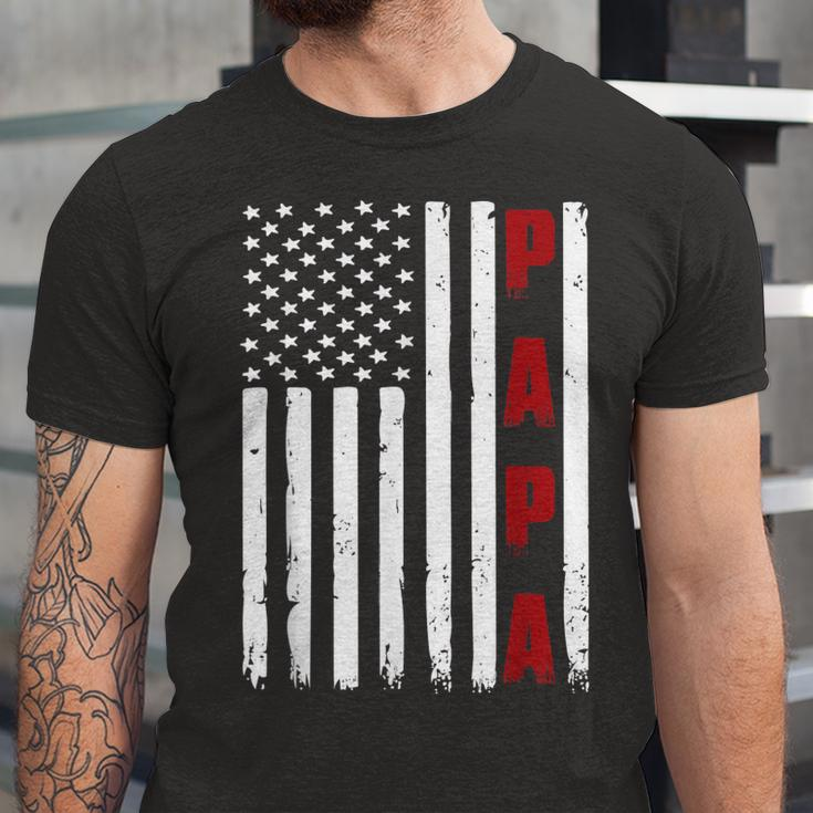 Fathers Day Best Dad Ever Usa American Flag Jersey T-Shirt