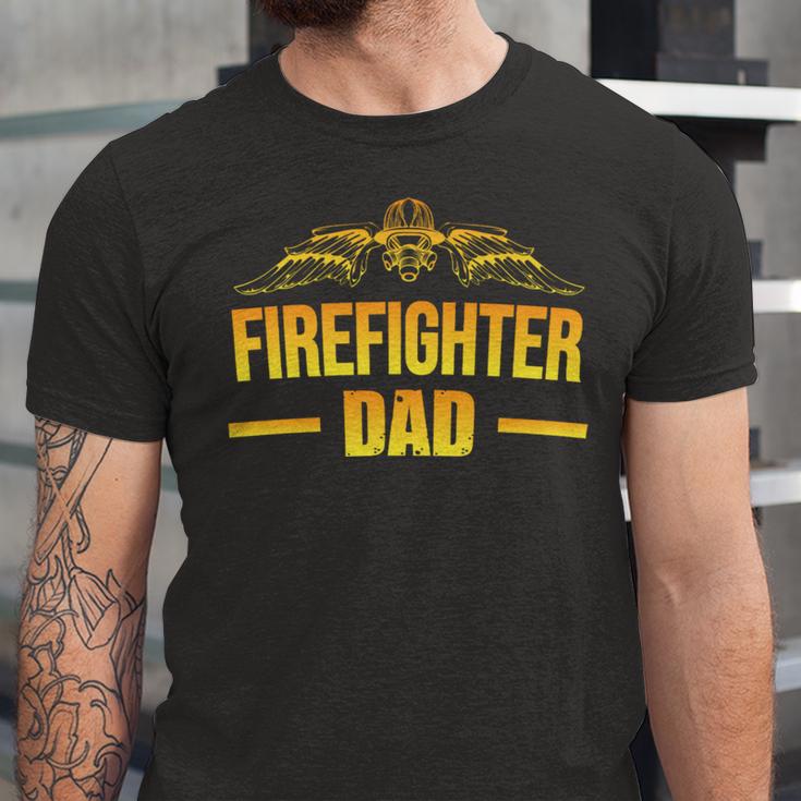 Firefighter Dad Fathers Day Gift Idea For Fireman Dad Unisex Jersey Short Sleeve Crewneck Tshirt