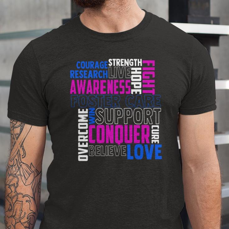 Foster Care Awareness Adoption Related Blue Ribbon Jersey T-Shirt