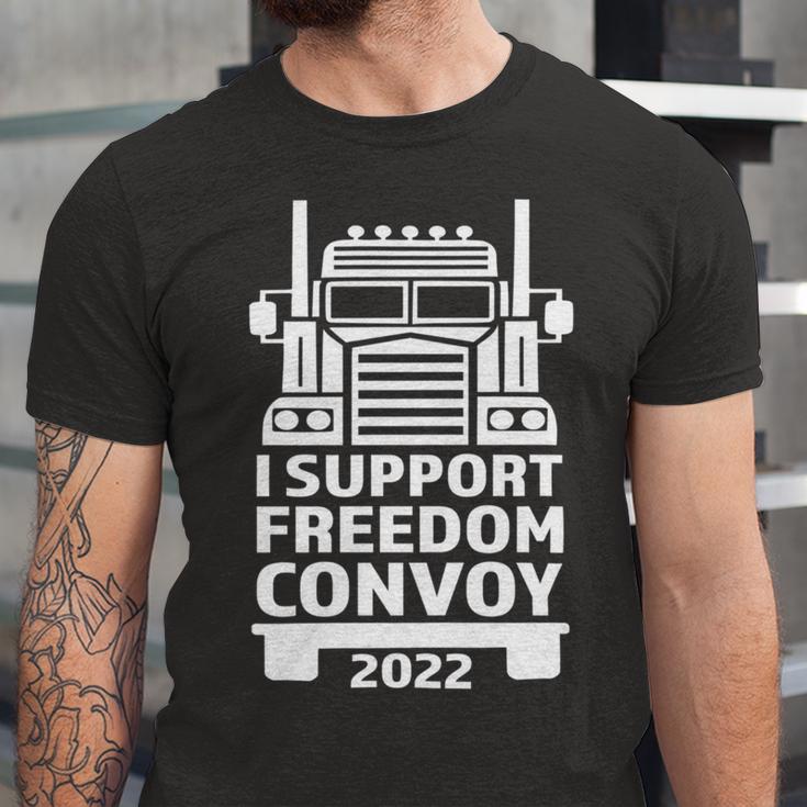 Freedom Convoy 2022 In Support Of Truckers Mandate Freedom Unisex Jersey Short Sleeve Crewneck Tshirt