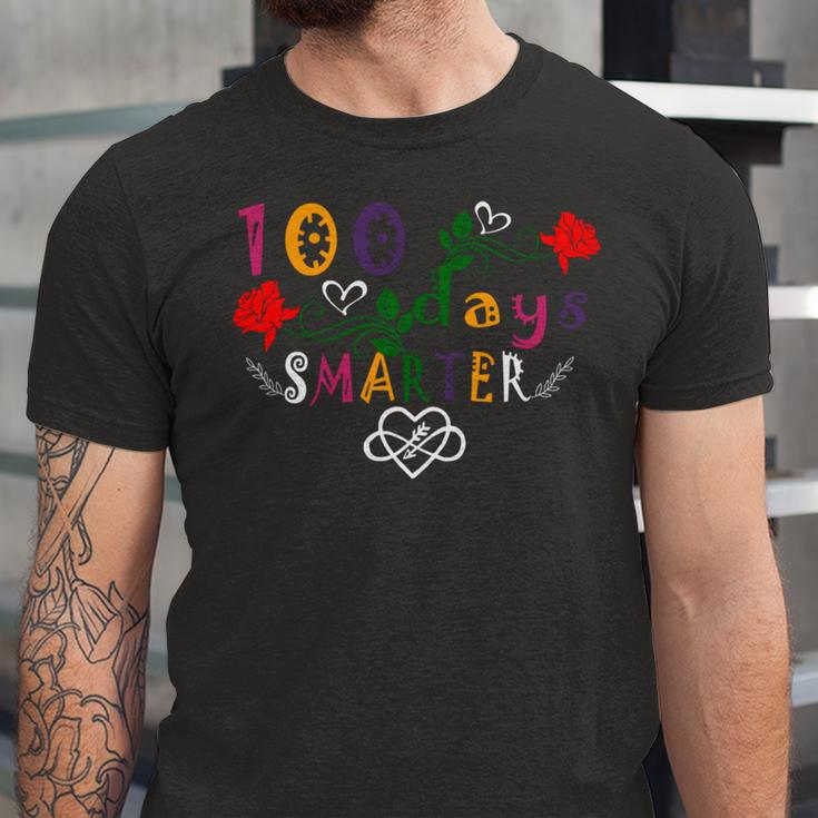 Funny 100 Days Smarter Shirt Happy 100Th Day Of School Gifts Unisex Jersey Short Sleeve Crewneck Tshirt