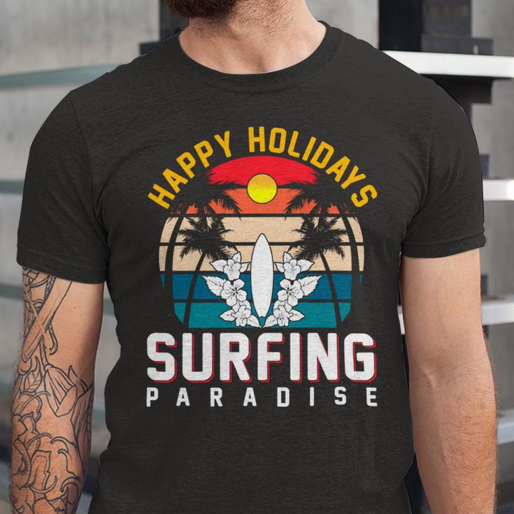 Funny Enjoy The Summer Holiday Summer Surfing Paradise Unisex Jersey Short Sleeve Crewneck Tshirt