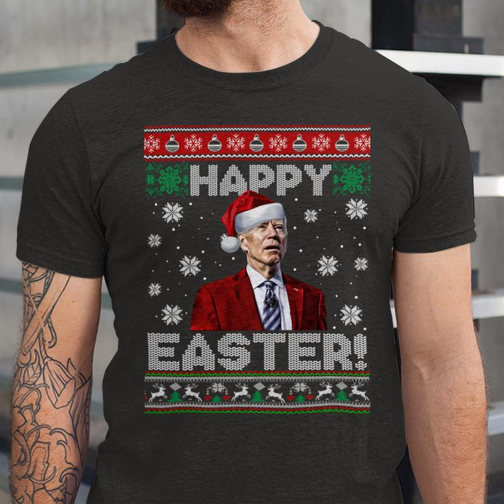 Funny Joe Biden Happy Easter Ugly Christmas Unisex Jersey Short Sleeve Crewneck Tshirt
