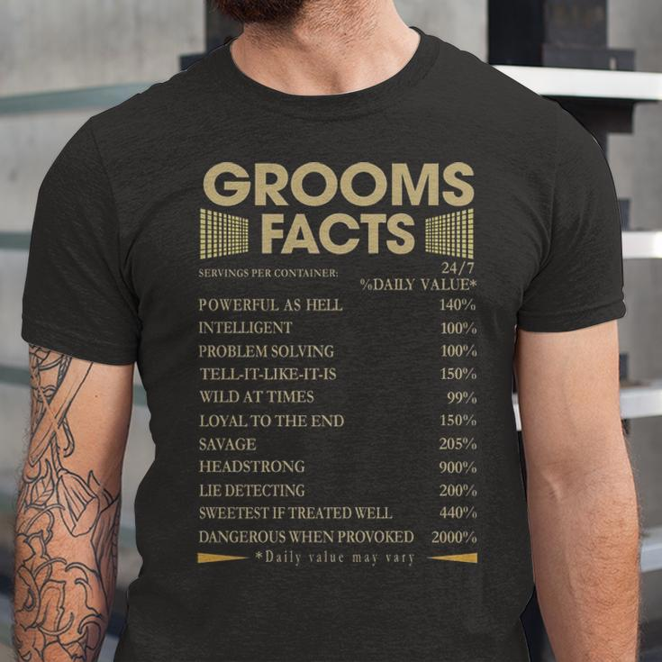 Grooms Name Gift Grooms Facts Unisex Jersey Short Sleeve Crewneck Tshirt