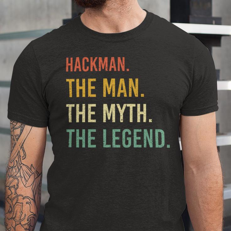 Hackman Name Shirt Hackman Family Name V2 Unisex Jersey Short Sleeve Crewneck Tshirt