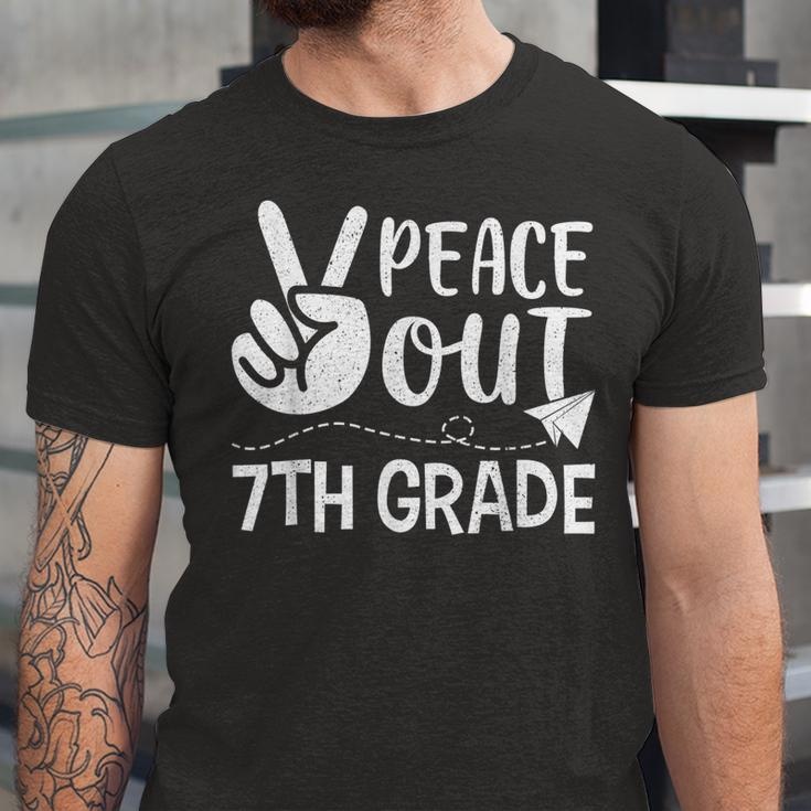 Happy Last Day Of School Retro Peace Out 7Th Grade Jersey T-Shirt