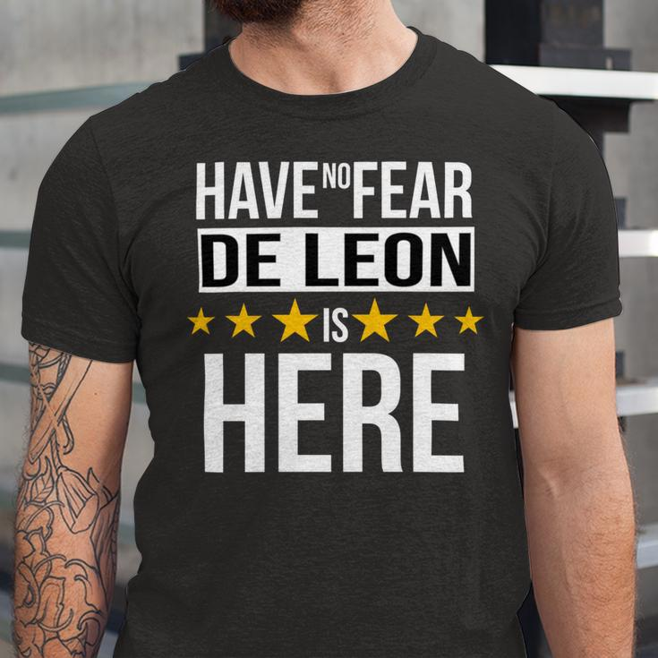 Have No Fear De Leon Is Here Name Unisex Jersey Short Sleeve Crewneck Tshirt