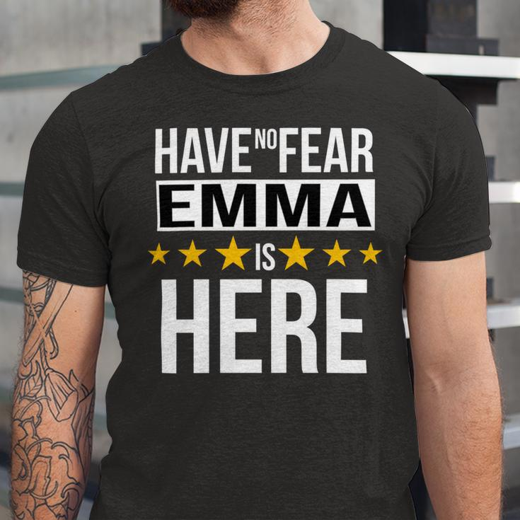 Have No Fear Emma Is Here Name Unisex Jersey Short Sleeve Crewneck Tshirt