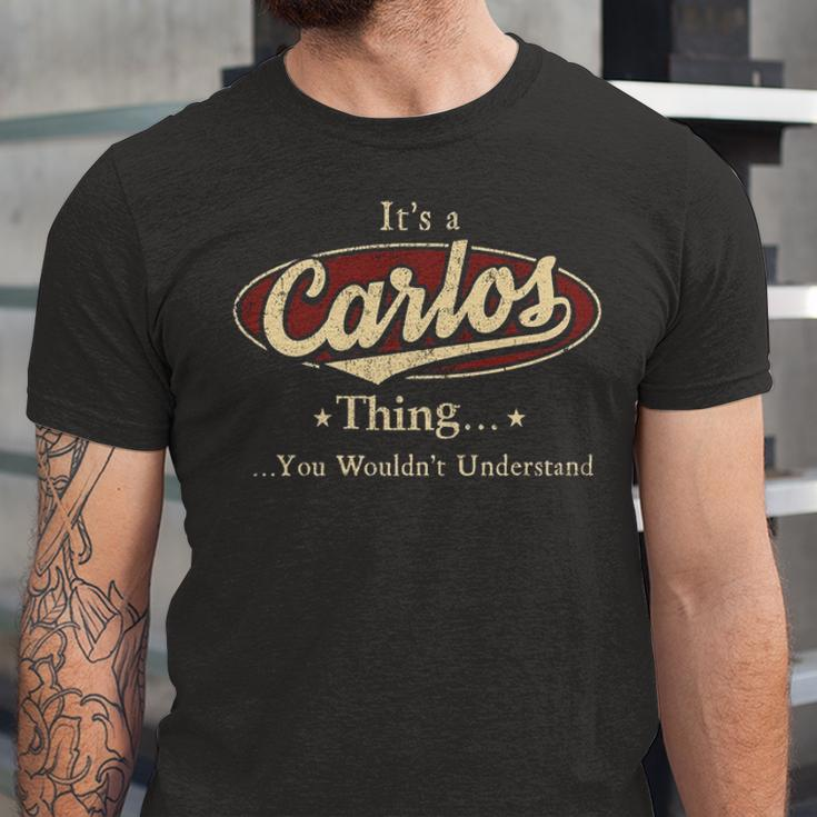 Its A Carlos Thing You Wouldnt Understand Shirt Personalized Name GiftsShirt Shirts With Name Printed Carlos Unisex Jersey Short Sleeve Crewneck Tshirt