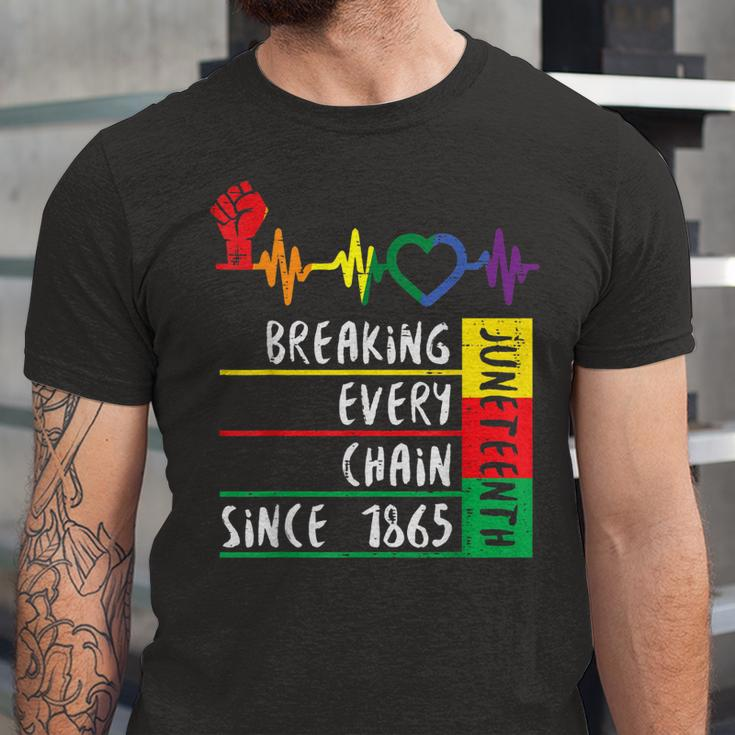 Juneteenth Breaking Every Chain Since 1865 Jersey T-Shirt