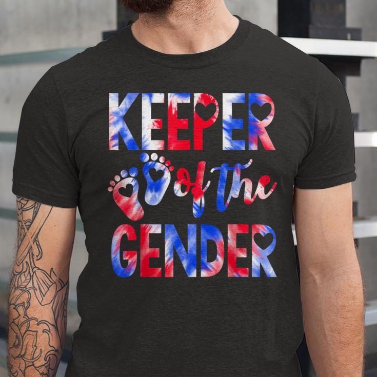 Keeper Of The Gender 4Th Of July Baby Gender Reveal Unisex Jersey Short Sleeve Crewneck Tshirt