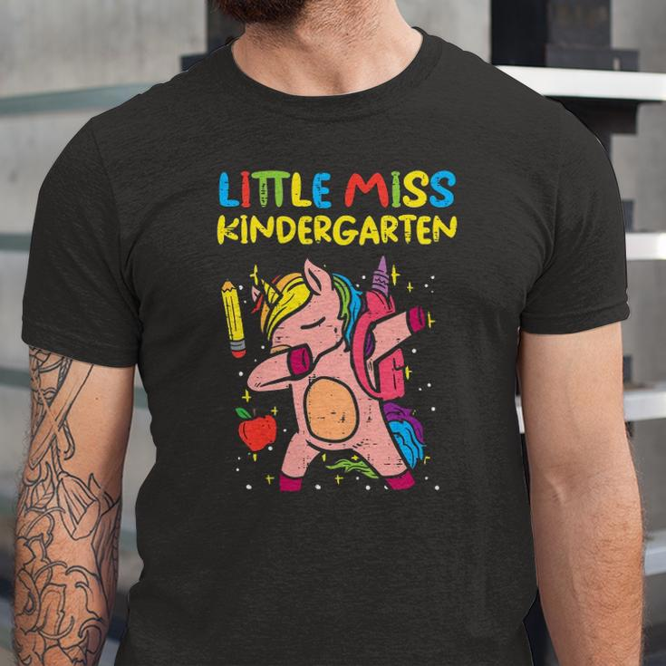 Kids Little Miss Kindergarten Dab Unicorn First Day Of Girls Jersey T-Shirt
