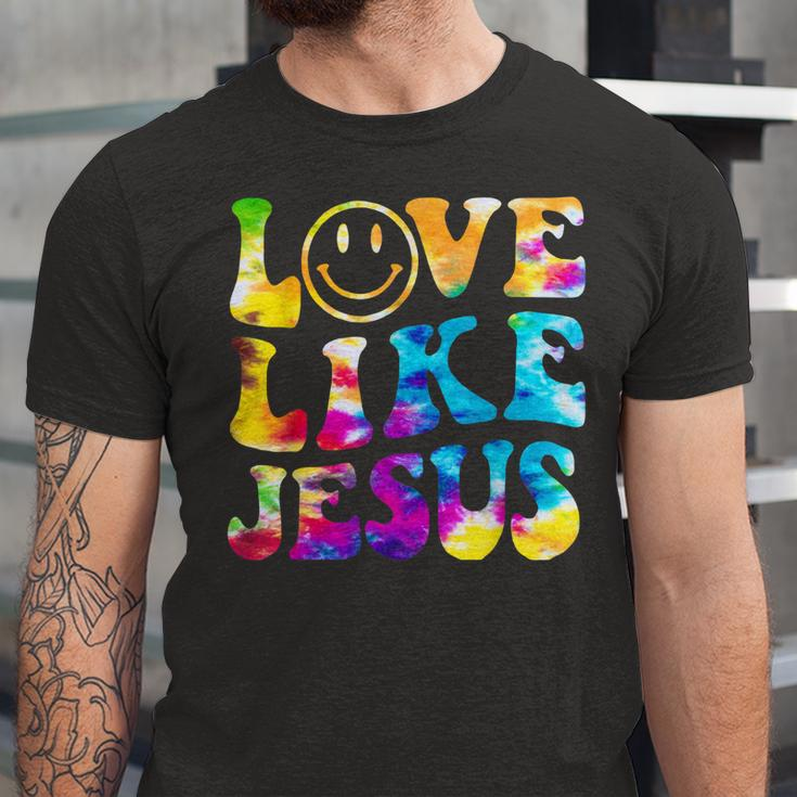 Love Like Jesus Tie Dye Faith Christian Jesus Men Women Kid Unisex Jersey Short Sleeve Crewneck Tshirt