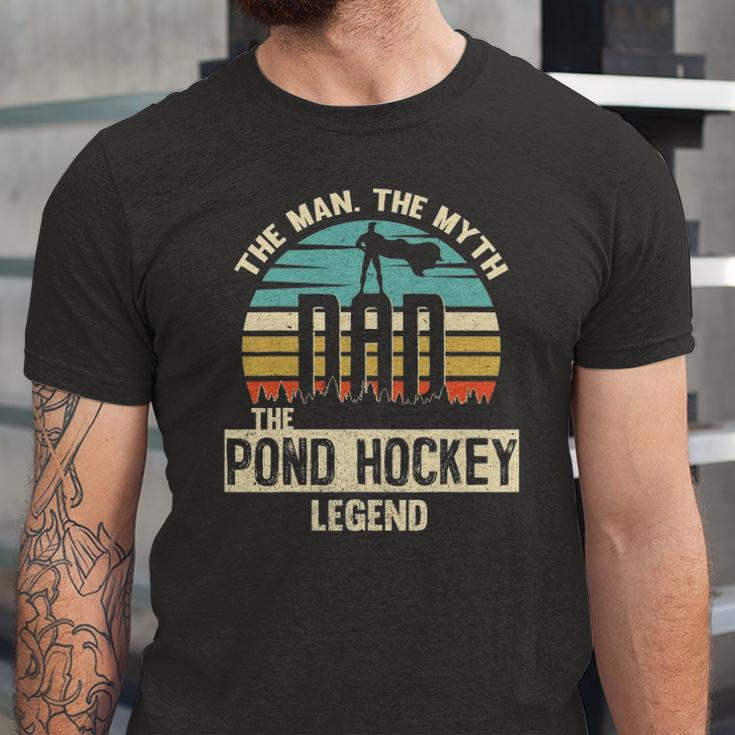 Man Myth Legend Dad Pond Hockey Player Jersey T-Shirt