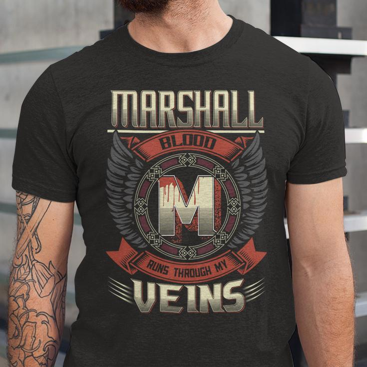 Marshall Blood Run Through My Veins Name V6 Unisex Jersey Short Sleeve Crewneck Tshirt