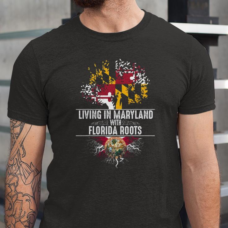 Maryland Home Florida Roots State Tree Flag Love Jersey T-Shirt