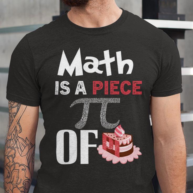 Math Is A Piece Of Pie Funny Pi Day Unisex Jersey Short Sleeve Crewneck Tshirt