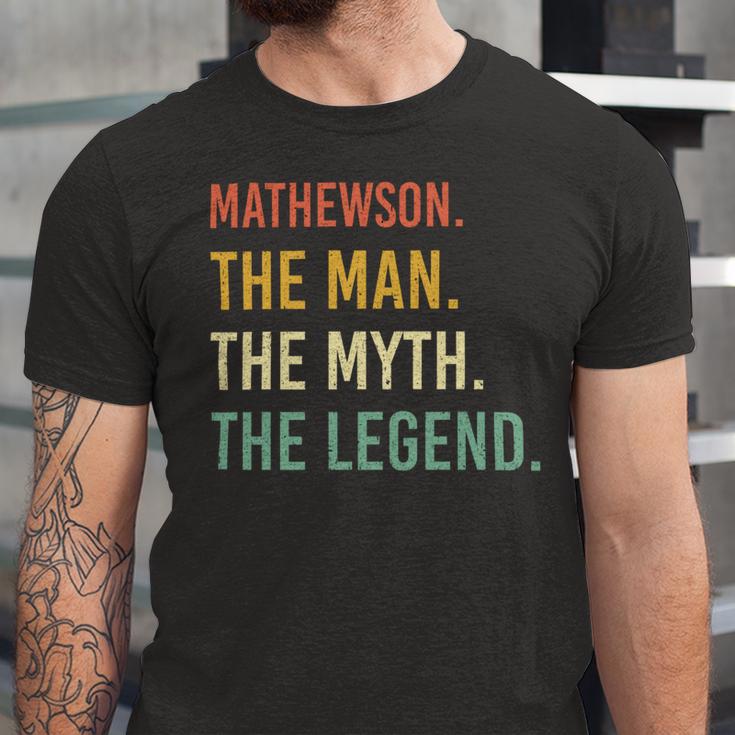 Mathewson Name Shirt Mathewson Family Name Unisex Jersey Short Sleeve Crewneck Tshirt