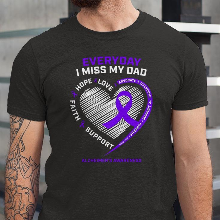 In Memory Dad Purple Alzheimers Awareness Jersey T-Shirt