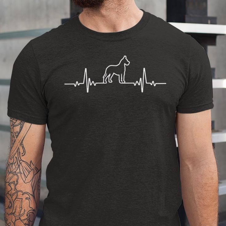 Minimalist Heartbeat Cropped Great Dane Unisex Jersey Short Sleeve Crewneck Tshirt