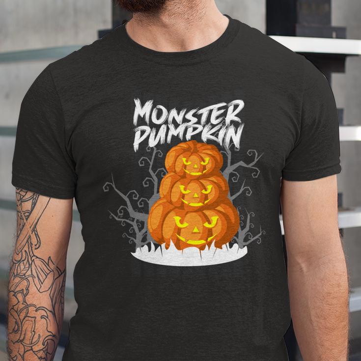 Monster Pumpkin Unisex Jersey Short Sleeve Crewneck Tshirt