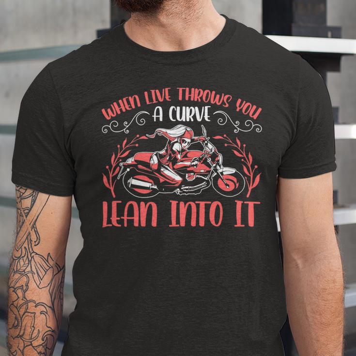 Motorcycle Saying When Live Throws You 474 Shirt Unisex Jersey Short Sleeve Crewneck Tshirt