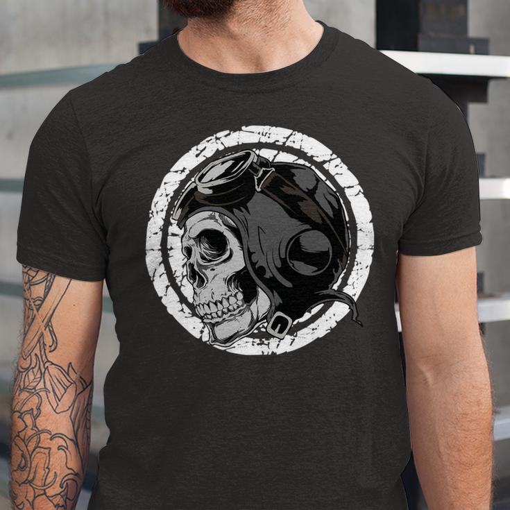 Motorcycle Skull With Helmet Dreaming 472 Shirt Unisex Jersey Short Sleeve Crewneck Tshirt