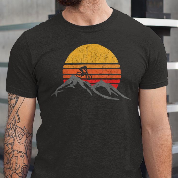 Mountain Bike Vintage Sunset Design Graphic 235 Trending Shirt Unisex Jersey Short Sleeve Crewneck Tshirt