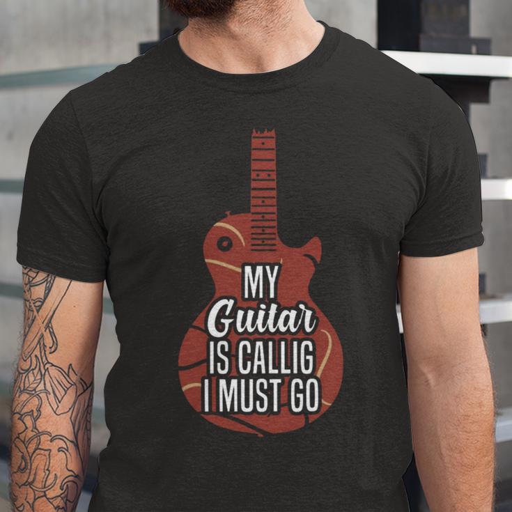 My Guitar Is Calling And I Must Go 525 Trending Shirt Unisex Jersey Short Sleeve Crewneck Tshirt