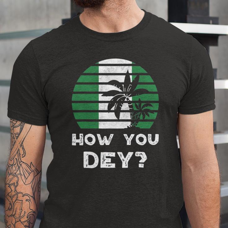 Nigeria Pidgin How You Dey Quote Nigerian Flag Nigeria Jersey T-Shirt