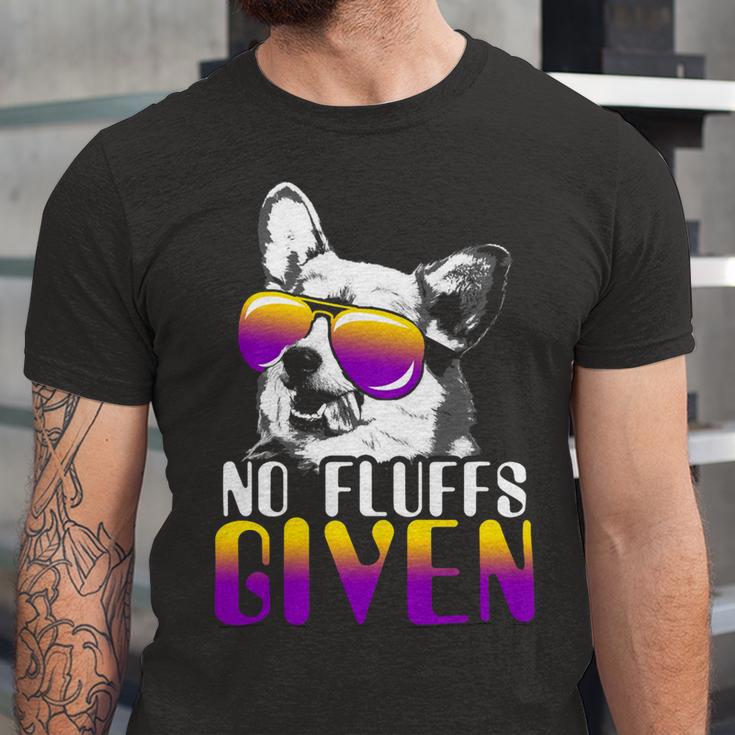 No Fluffs Given Corgi Sunglasses Pembroke Welsh Corgi Pwc Unisex Jersey Short Sleeve Crewneck Tshirt